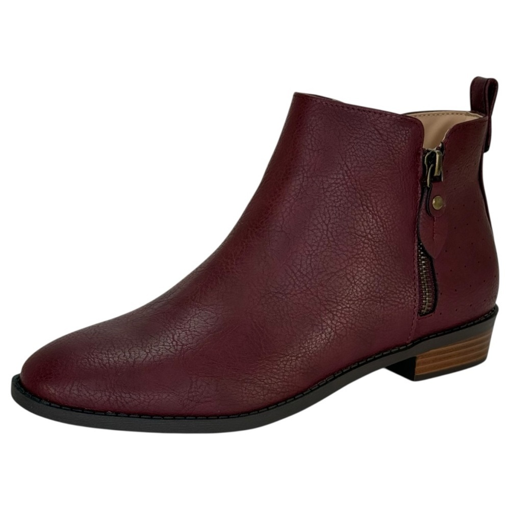 Journee Collection Ellis Wine Faux Leather Womens Shooties Size 8.5M - Picture 2 of 12